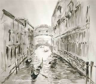 Venice Bridge of Sighs watercolor