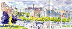 Old Montreal color sketch