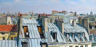 Paris roof tops oil