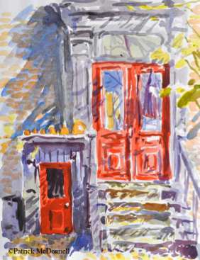 red doors Fall Plateau color sketch