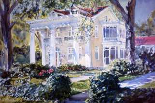 Southern Mansion watercolor